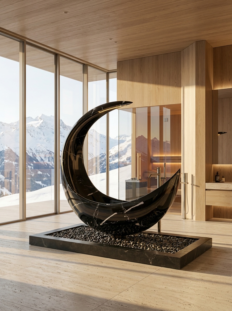 The Moon in Swiss Alps