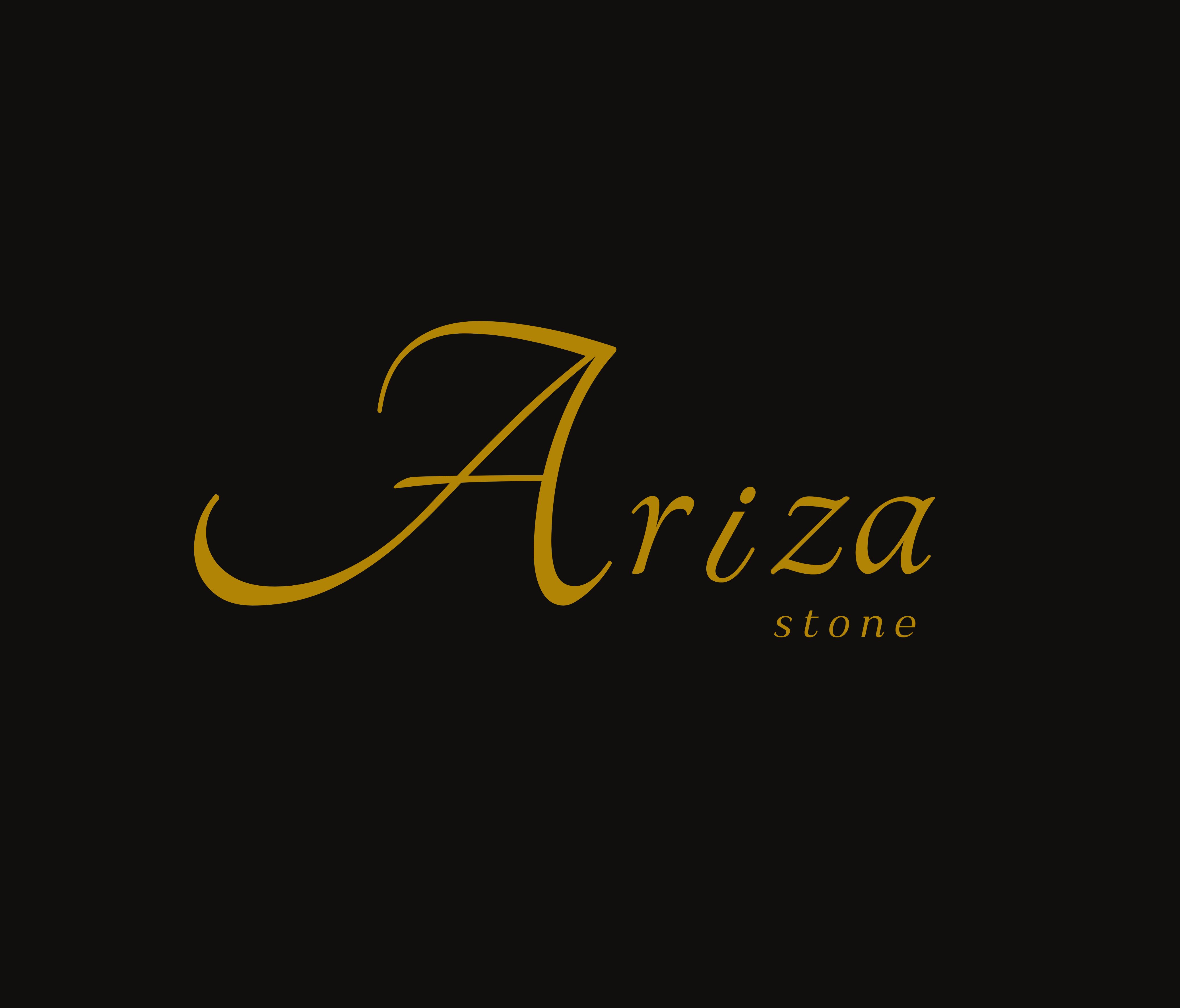 Ariza Stone logo on gold