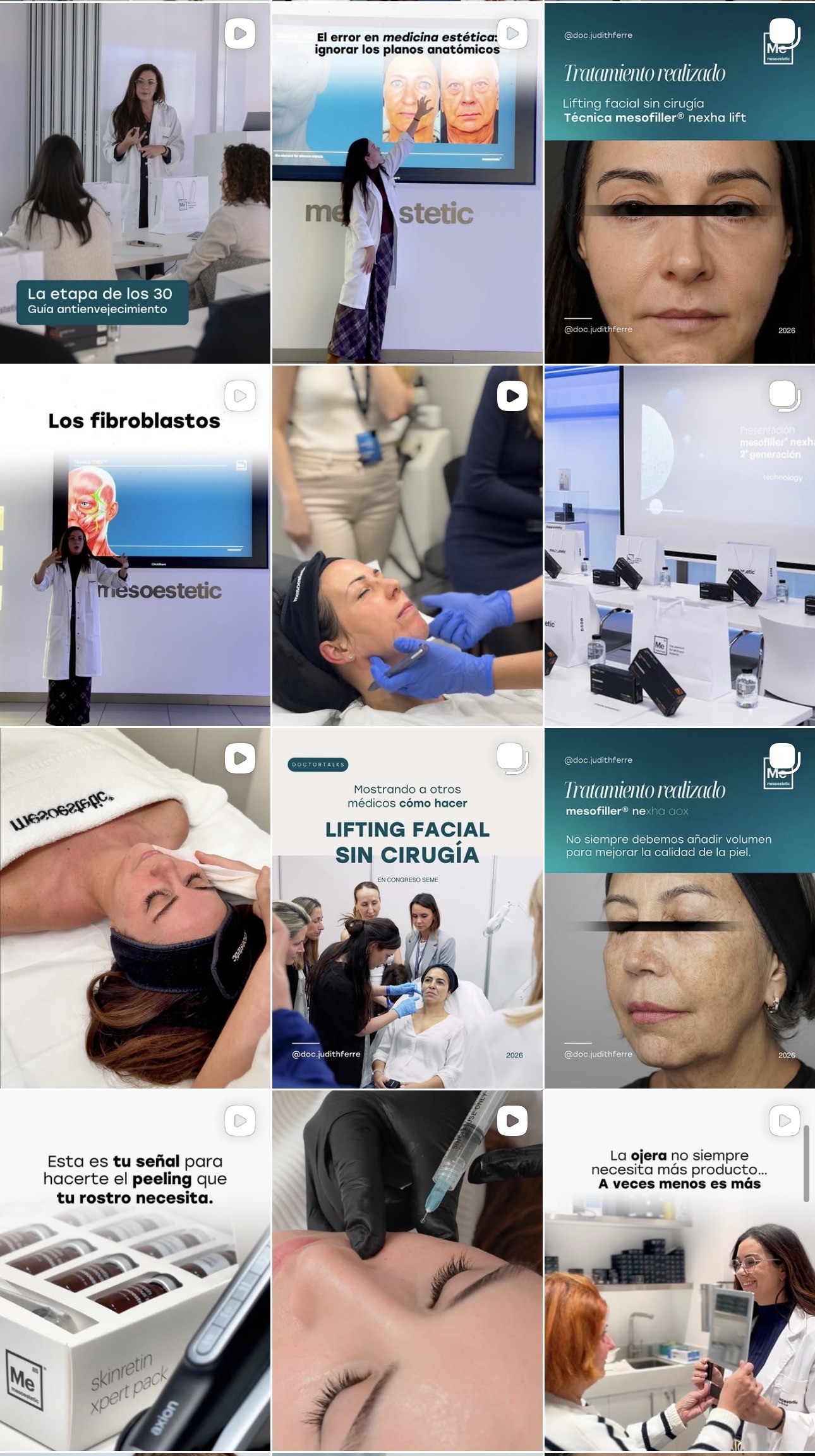 Dra. Judith Ferré Instagram feed, personal brand identity in action